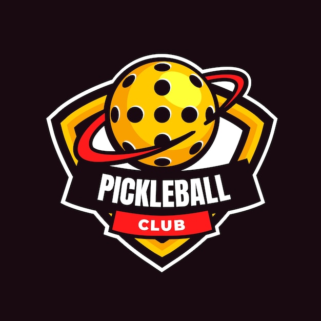 Free vector pickleball  logo design template