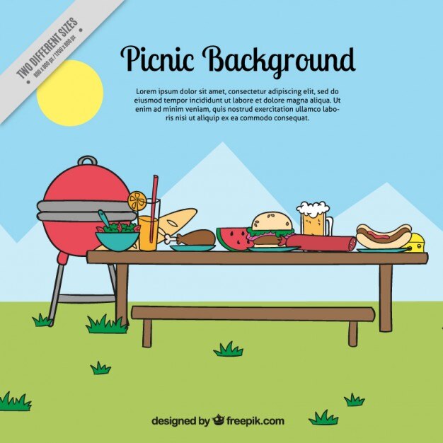 Free Vector picnic, all ready to eat