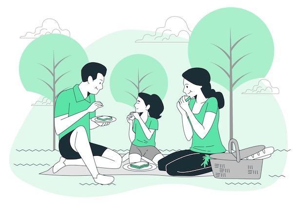 Иллюстрация концепции пикника