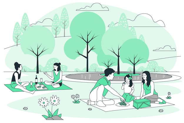 Illustrazione del concetto di parco picnic