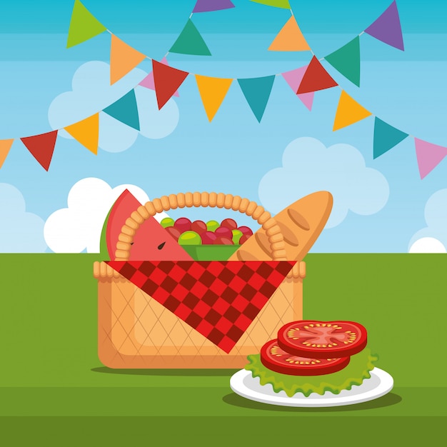 picnic party celebration scene