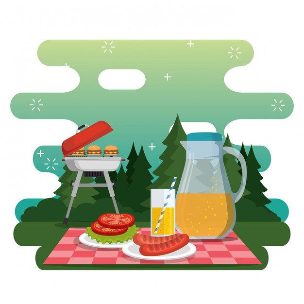 picnic party celebration scene