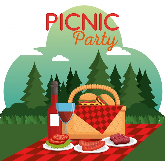 picnic party celebration scene