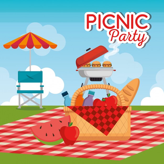 picnic party celebration scene