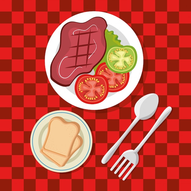 picnic party invitation set icons