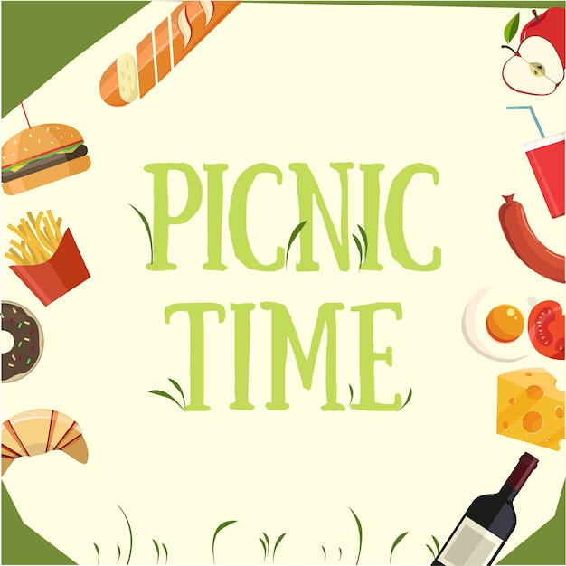 Free vector picnic time illustrations