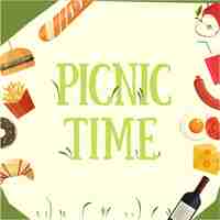 Vettore gratuito tempo picnic