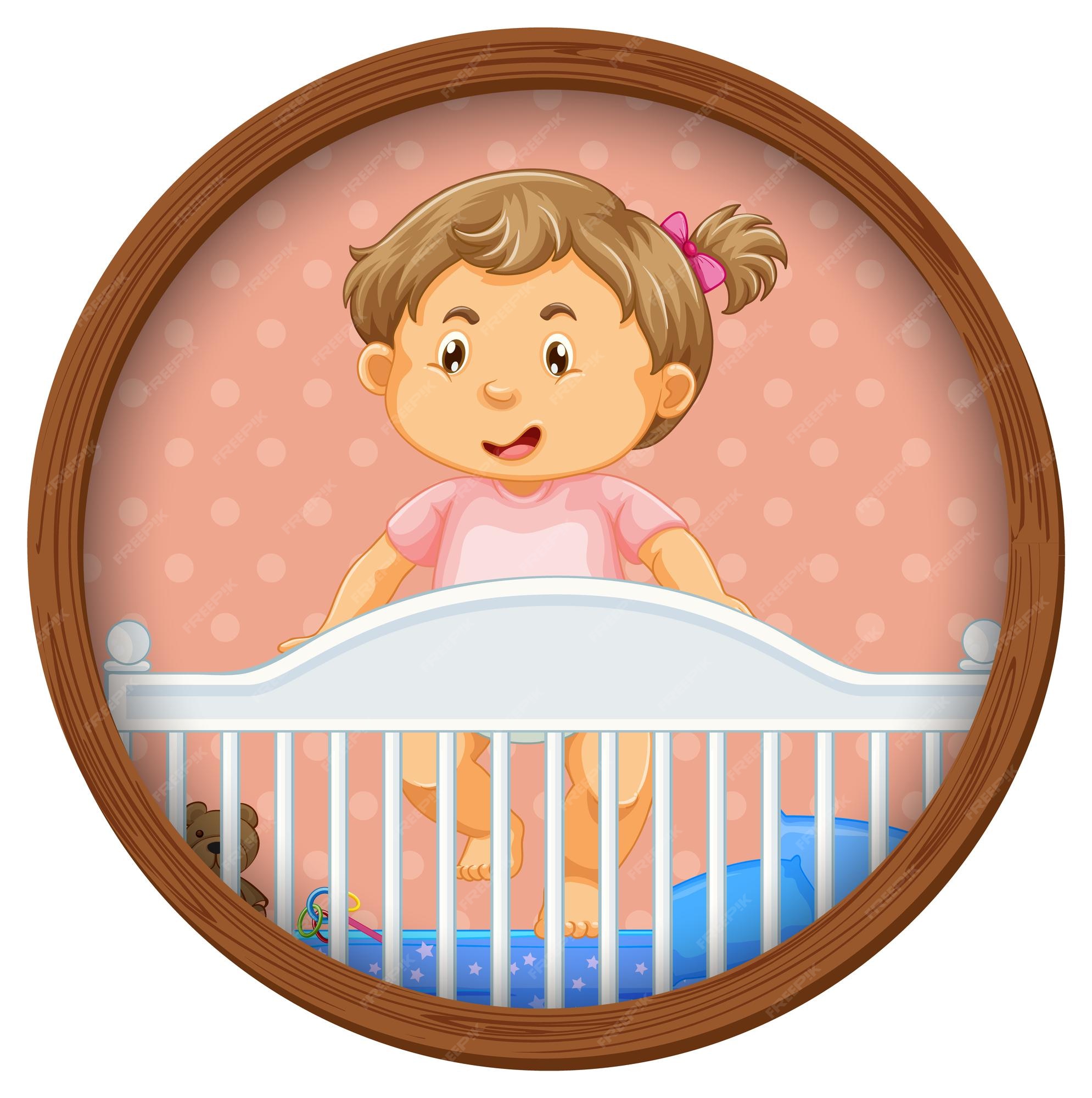 Free Vector | Picture of baby in the crib