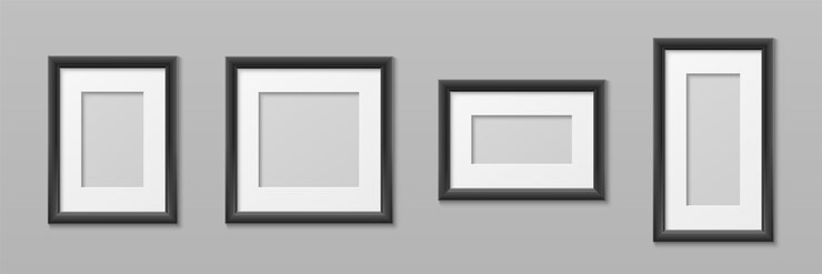 Free Vector picture frame mockups with black borders