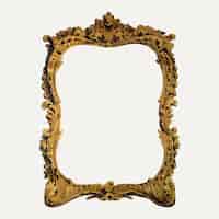 Free vector picture frame sticker, home decor in vintage gold design vector