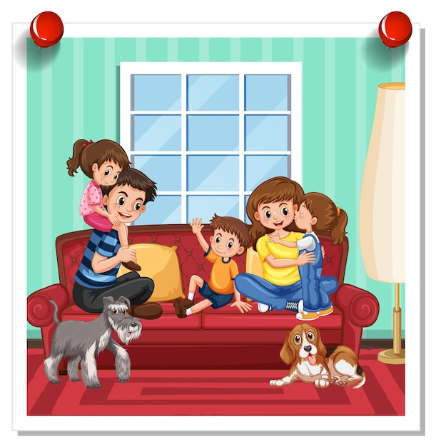 Free vector a picture of happy family on white backgound