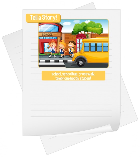 Free vector a picture narrative worksheet