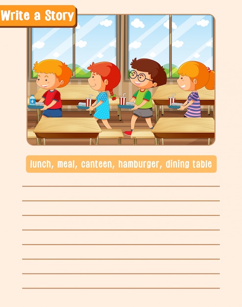 Free vector a picture narrative worksheet