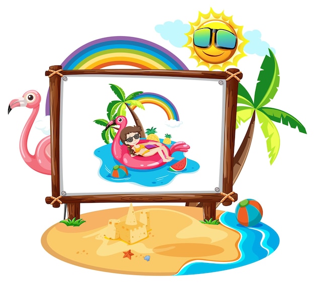 Free vector picture of a woman in the beach scene isolated