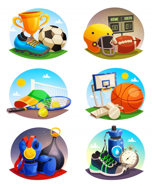 Free Vector pictures collection of sport inventory