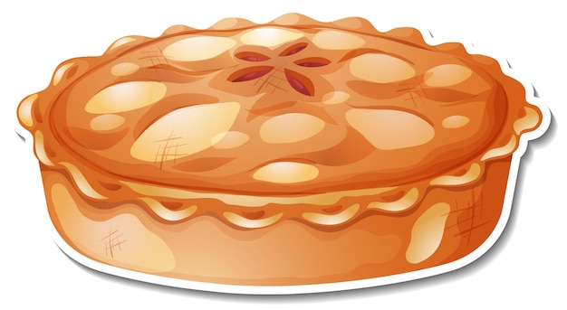 A pie bakery sticker on white background