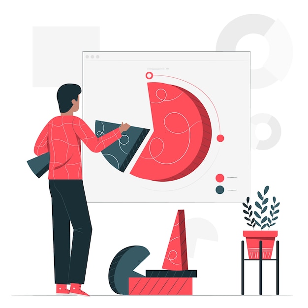 Pie chart concept illustration