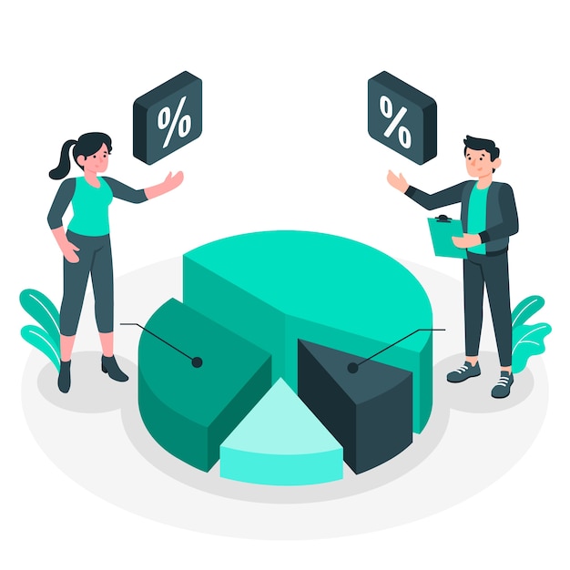 Pie chart concept illustration