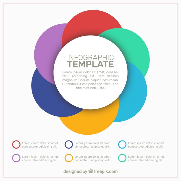 Pie chart template with colored circles