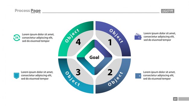 Pie Chart with Four Parts Template