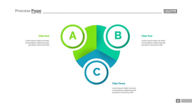 Free vector pie diagram with three elements template