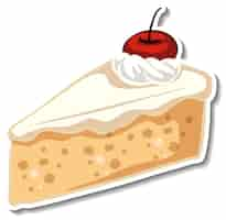 Free vector a piece of vanilla cake with cherry on the top