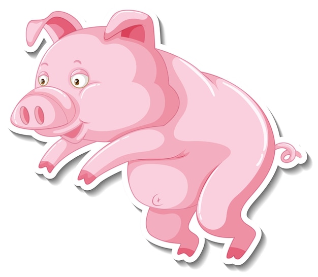 Pig farm animal cartoon sticker