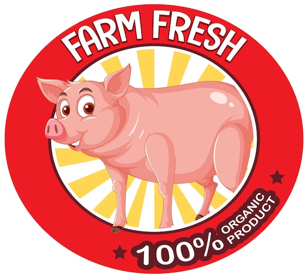 豚肉製品の豚農場の新鮮なロゴ