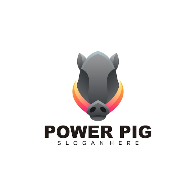 Free vector pig head colorful logo gradient