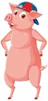 Free vector a pig standing on two legs