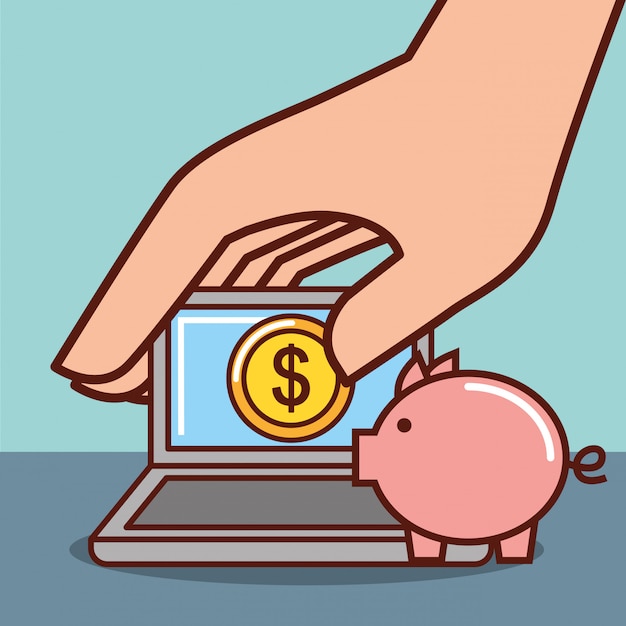 Free vector piggy bank money