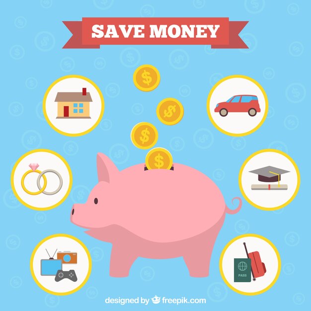 Piggy bank with savings