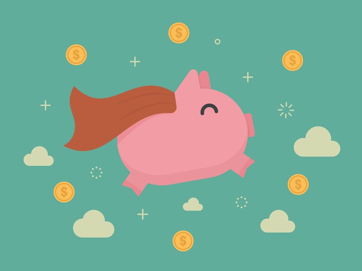 Free Vector piggybank background design