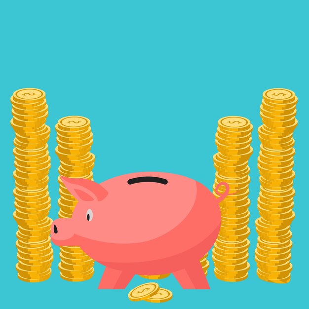 Дизайн piggybank фон