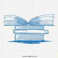 Free vector pile of books drawing