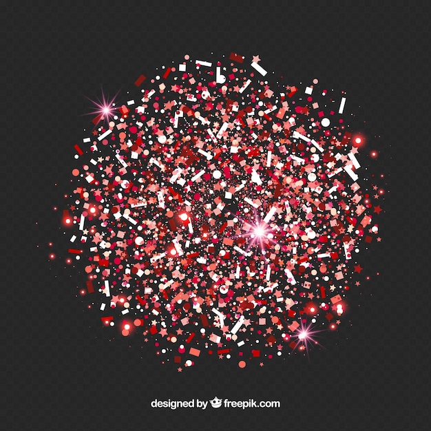 Pile of glitter in red color