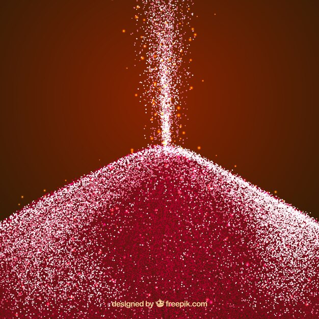 Pile of glitter in red color