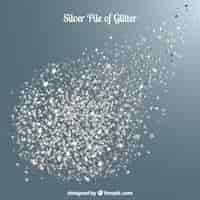 Free vector pile of glitter in silver color