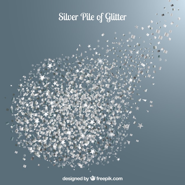 Pile of glitter in silver color