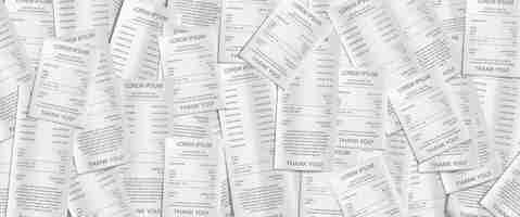 Free vector pile of paper receipts payment bank checks