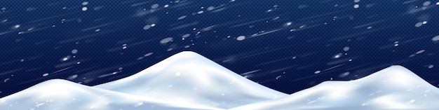 Free vector piles of snow in winter storm png 3d illustration