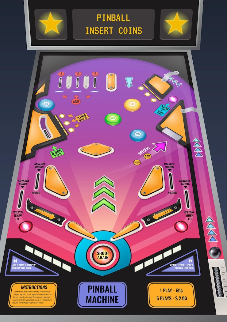 Free Vector pinball slot machine illustration