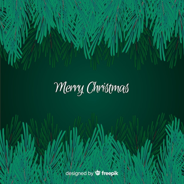 Free vector pine leaves christmas background
