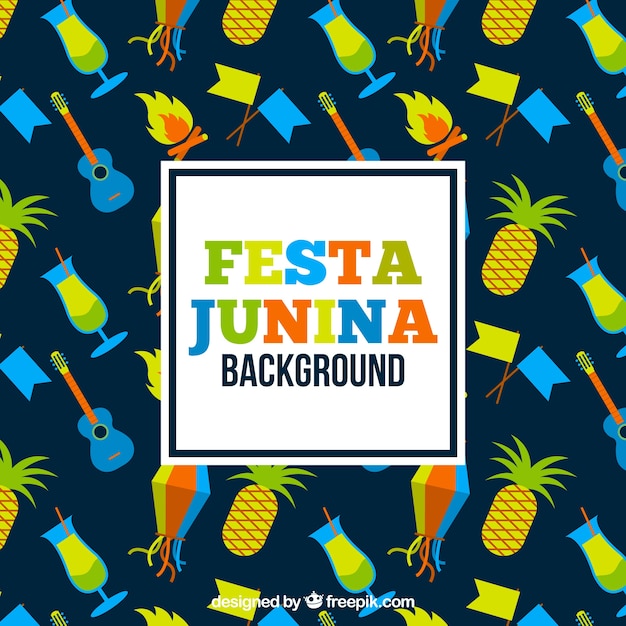 Free vector pineapple background and festa junina elements