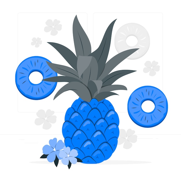 Бесплатное векторное изображение Иллюстрация концепции ананаса