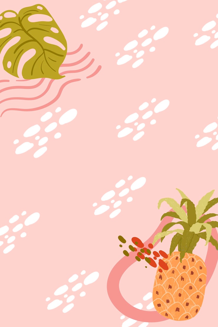 Free Vector pineapple frame on a pink background design vector