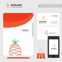 Free vector pineapple logo and business card