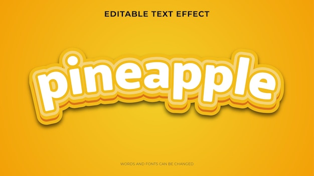 Бесплатное векторное изображение Текстовый эффект ананаса в 3d стиле