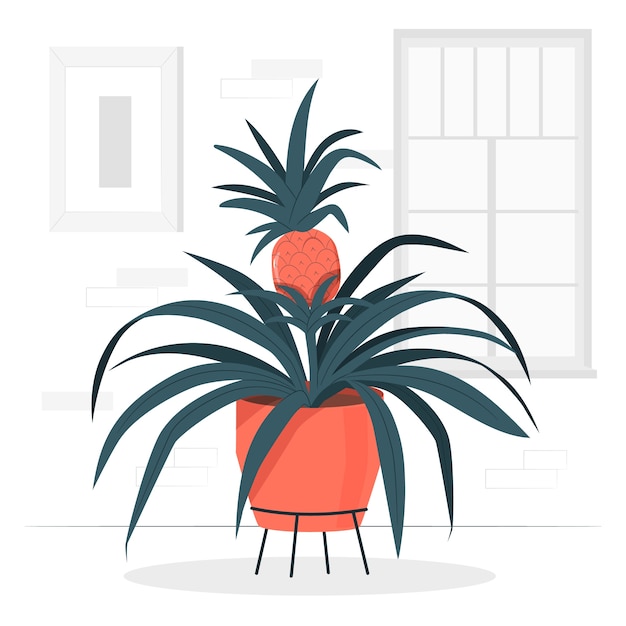 Free vector pineapple tree concept illustration