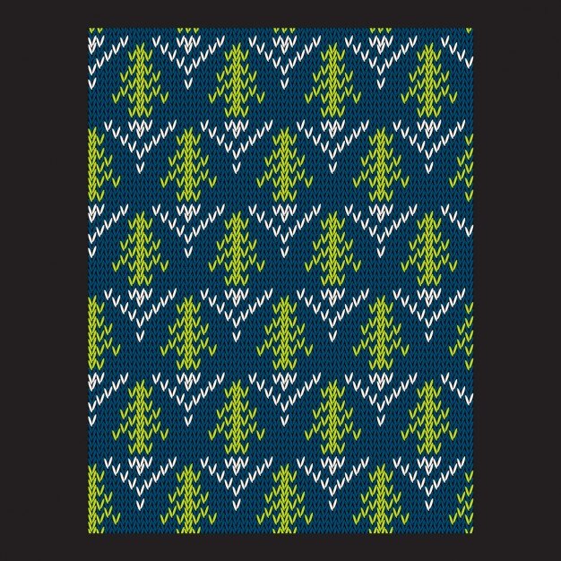 Free Vector pines card made of knitted
